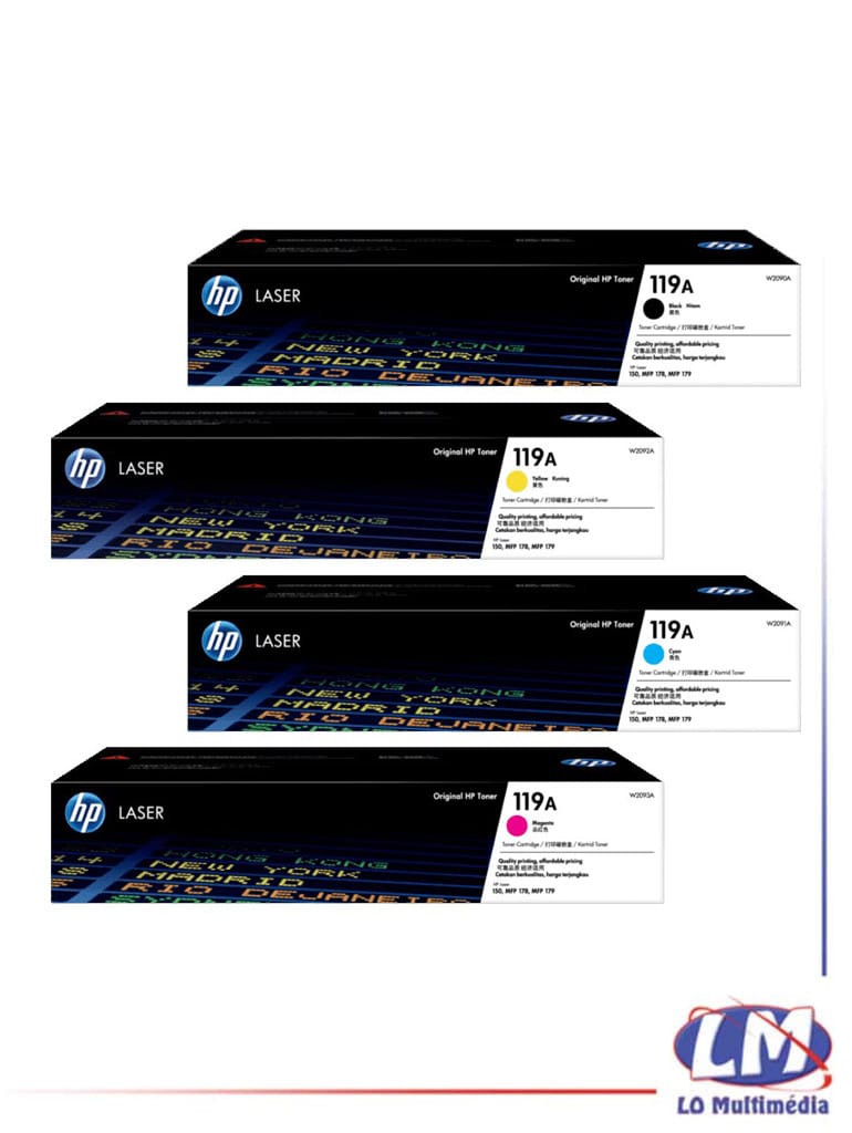 Cartouche de Toner HP 119 jaunre Original jaune